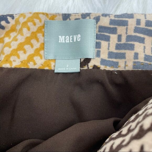 Anthropologie Maeve Patch Houndstooth Midi Skirt - Picture 4 of 6